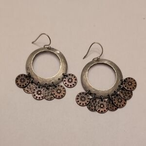 Silpada Silver and Bronze Circle Earrings W1559